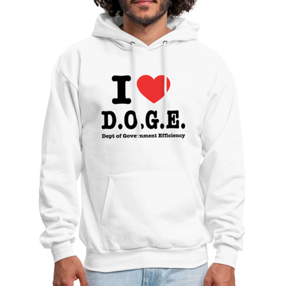 I Heart DOGE (Dept of Government Efficiency) Hoodie - white