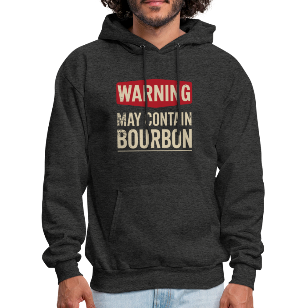 Warning May Contain Bourbon Hoodie - charcoal grey