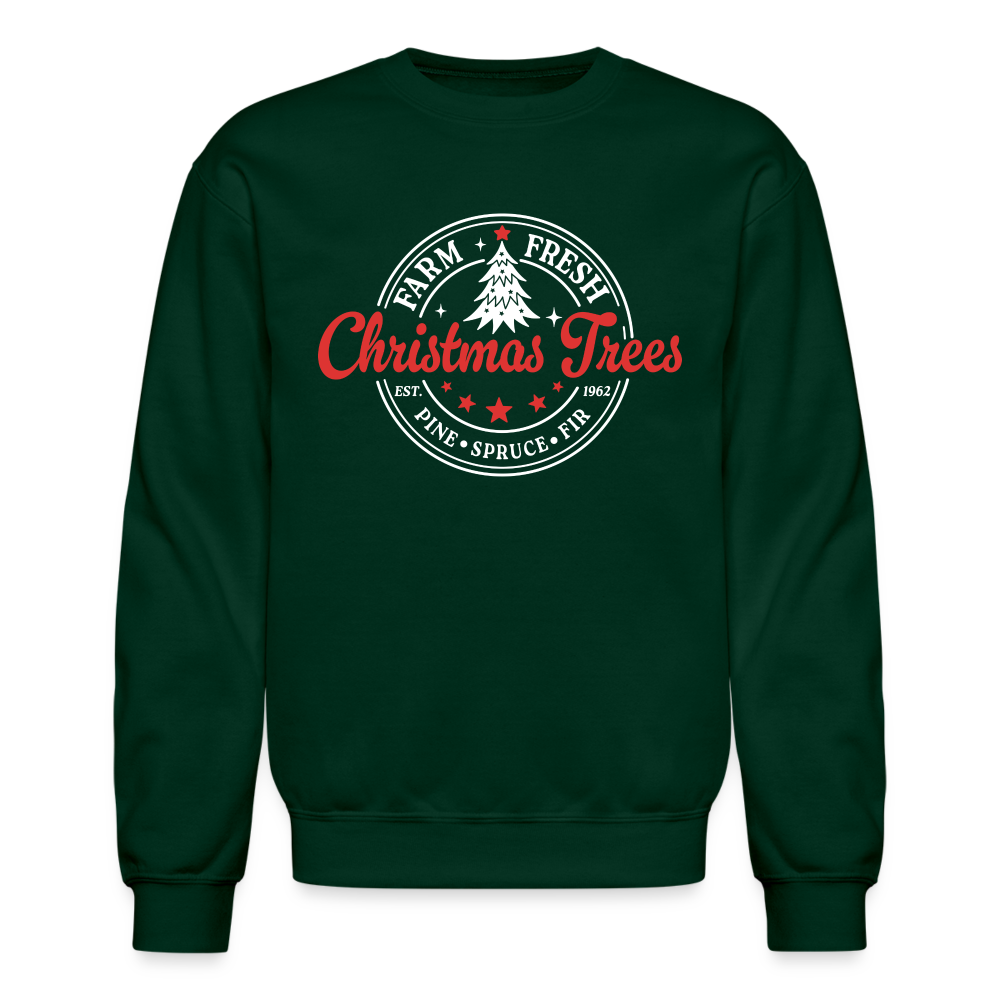 Farm Fresh Christmas Trees Sweatshirt - forest green