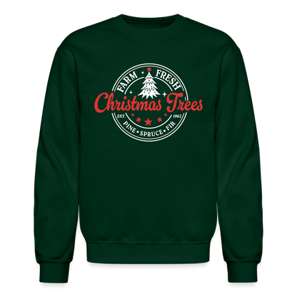 Farm Fresh Christmas Trees Sweatshirt - forest green