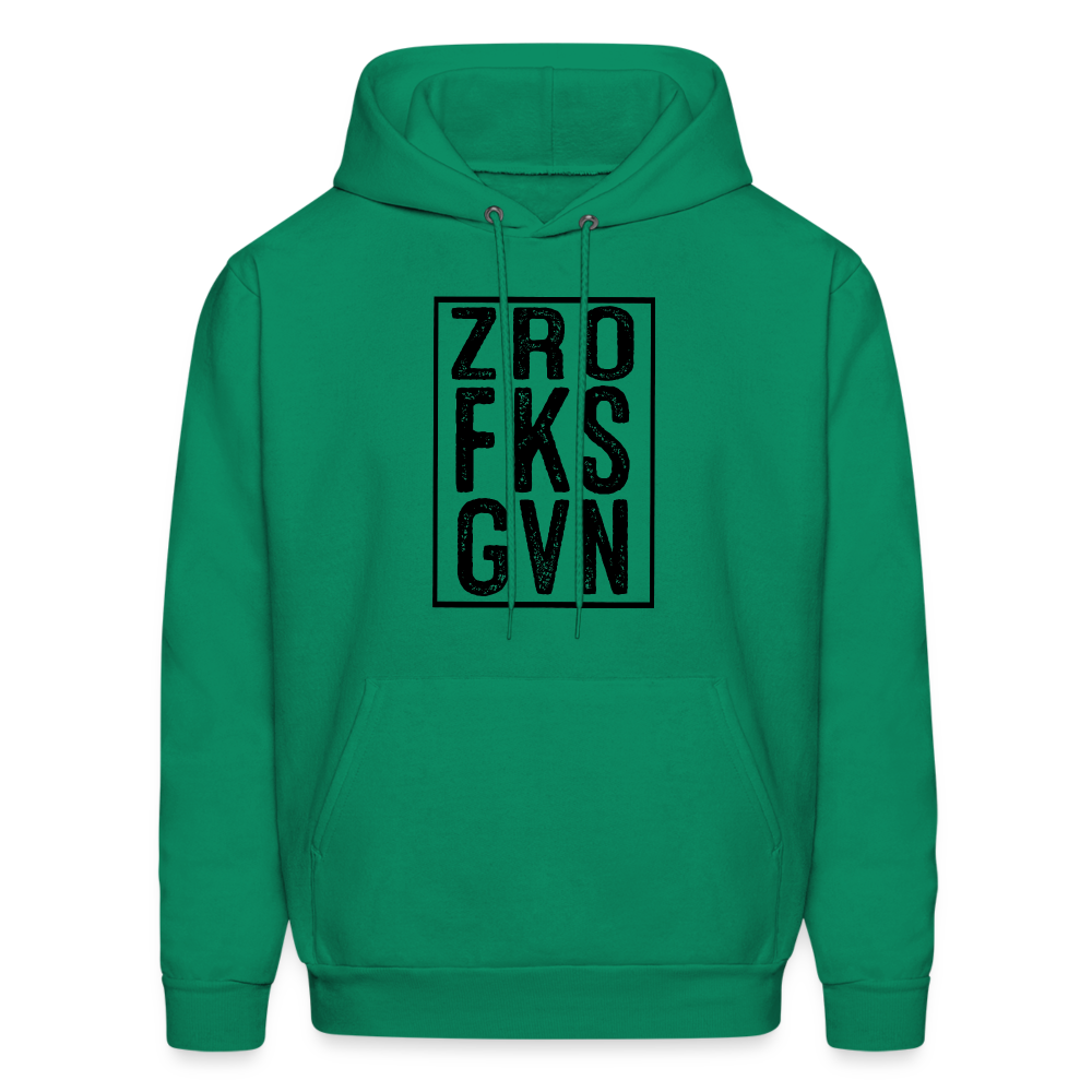 Zero Fucks Given (ZRO FKS GVN) Hoodie - kelly green