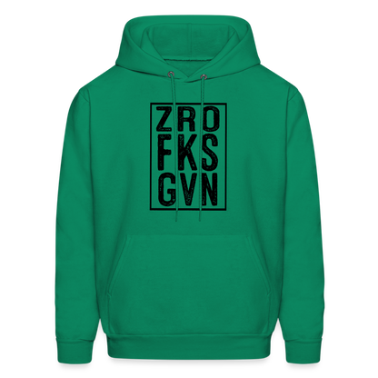 Zero Fucks Given (ZRO FKS GVN) Hoodie - kelly green