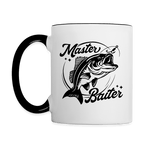 Master Baiter Funny Fishing Mug with Hook & Fish Design - white/black