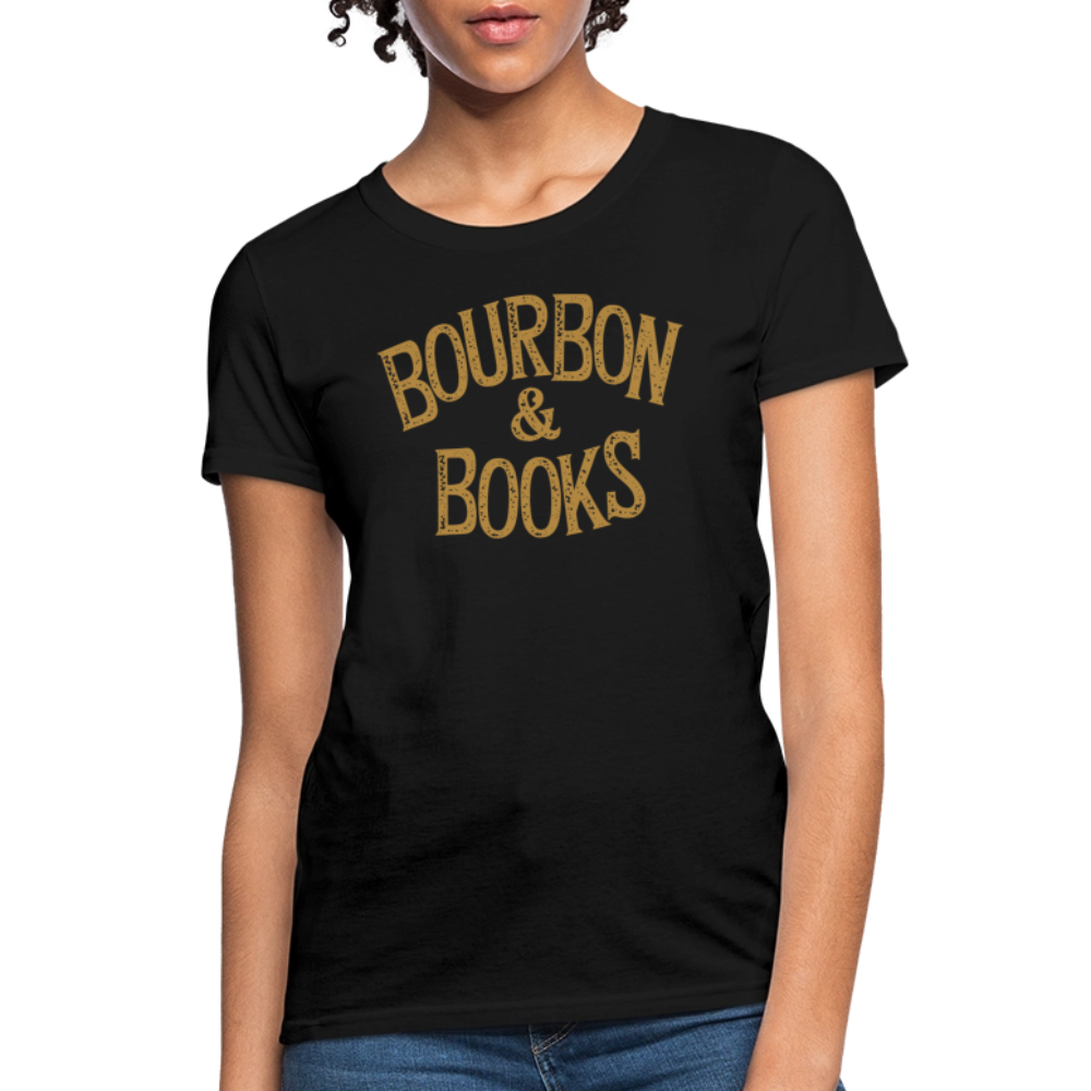 Bourbon & Books Women's Contoured T-Shirt - black