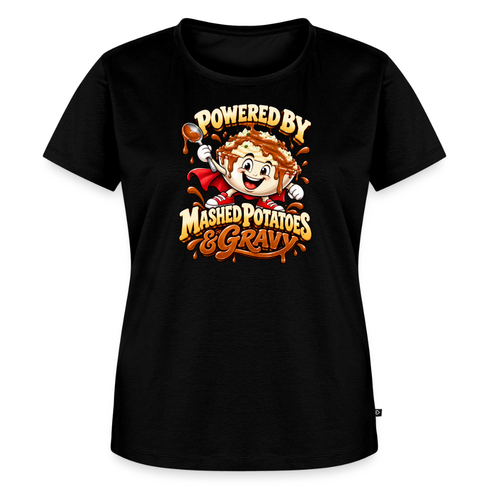 Powered by Mashed Potatoes & Gravy – Superhero Women’s Premium T-Shirt - black