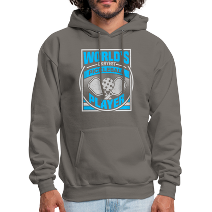 World's Okayest Pickleball Player Hoodie - asphalt gray