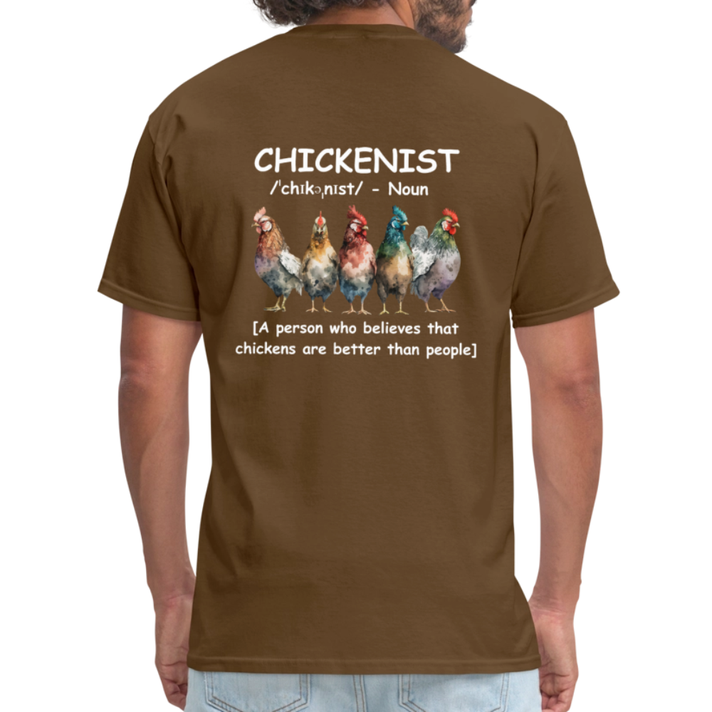 Chickenist T-Shirt (double sided print) - brown