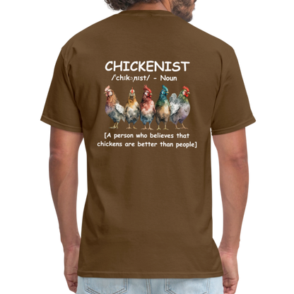 Chickenist T-Shirt (double sided print) - brown