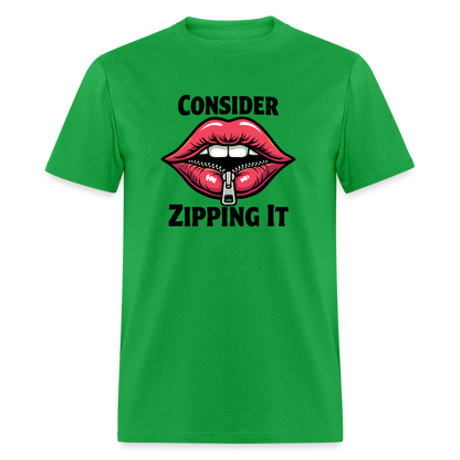 Consider Zipping It T-Shirt - bright green