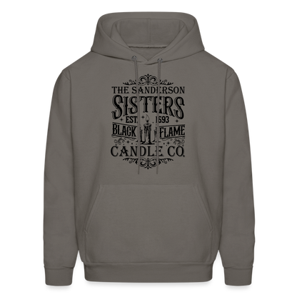 The Sanderson Sisters Black Flame Candle Co. Hoodie (Halloween) - asphalt gray