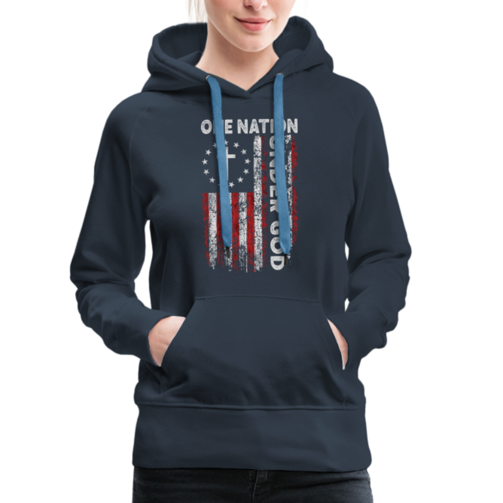 One Nation Under God Women’s Premium Hoodie - navy