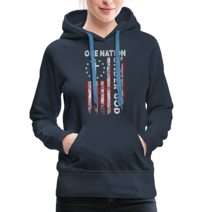 One Nation Under God Women’s Premium Hoodie - navy