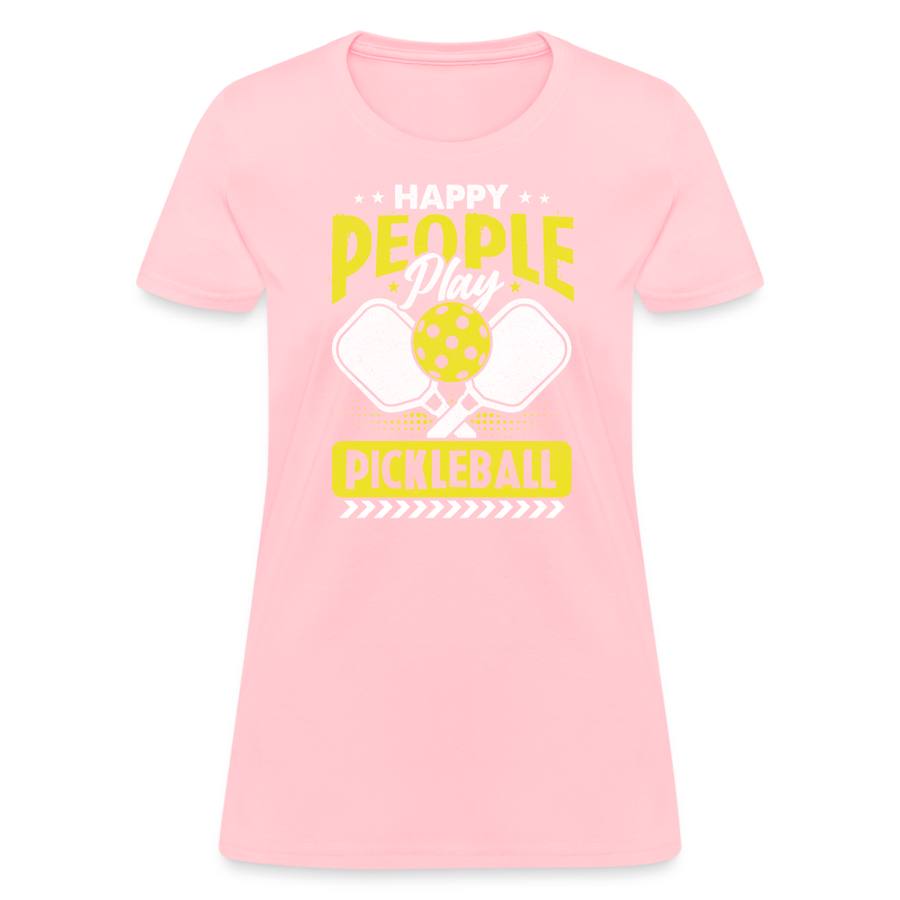 Happy People Play Pickleball Women's Contoured T-Shirt - pink