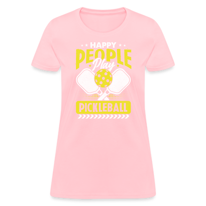 Happy People Play Pickleball Women's Contoured T-Shirt - pink