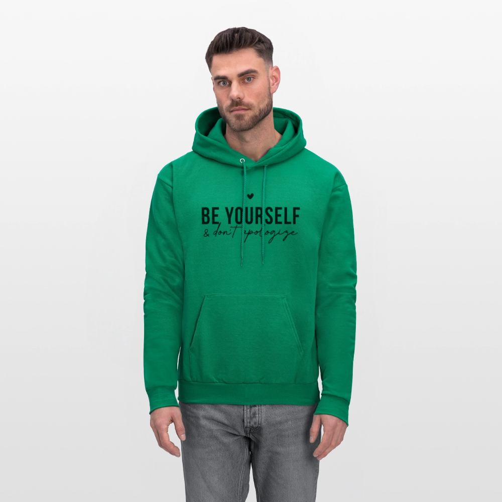 Be Yourself & Don't Apologize Hoodie - kelly green