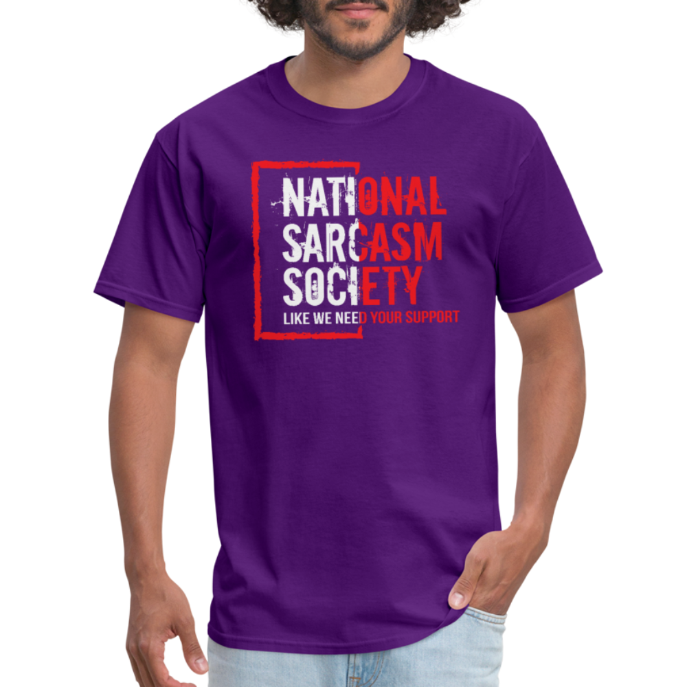 National Sarcasm Society T-Shirt - purple