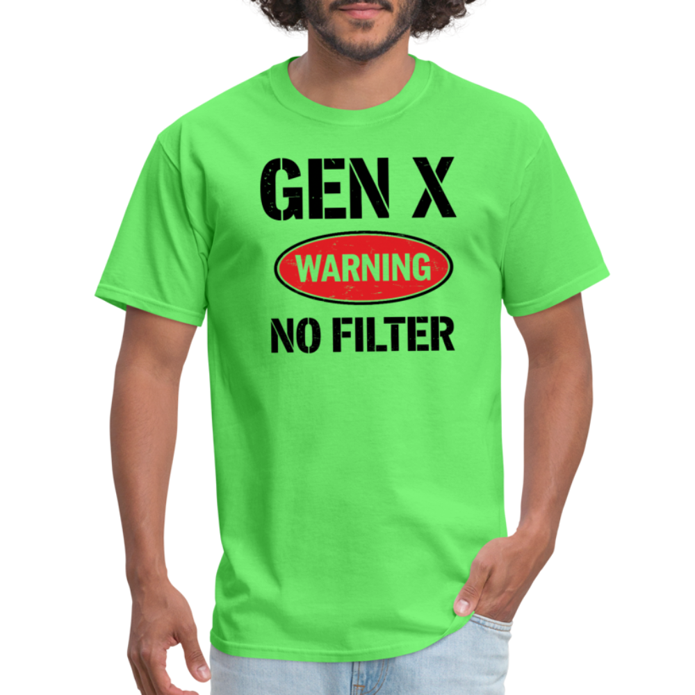 GEN-X Warning No Filter T-Shirt - kiwi