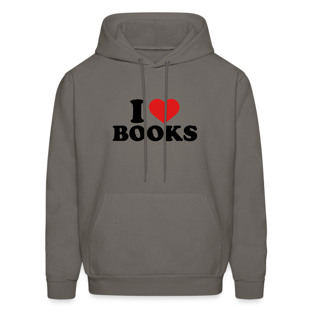 I Love Books Hoodie Color: asphalt gray