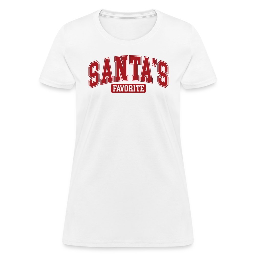 Santa's Favorite Women's Contoured T-Shirt - white