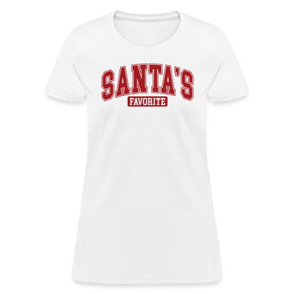 Santa's Favorite Women's Contoured T-Shirt - white