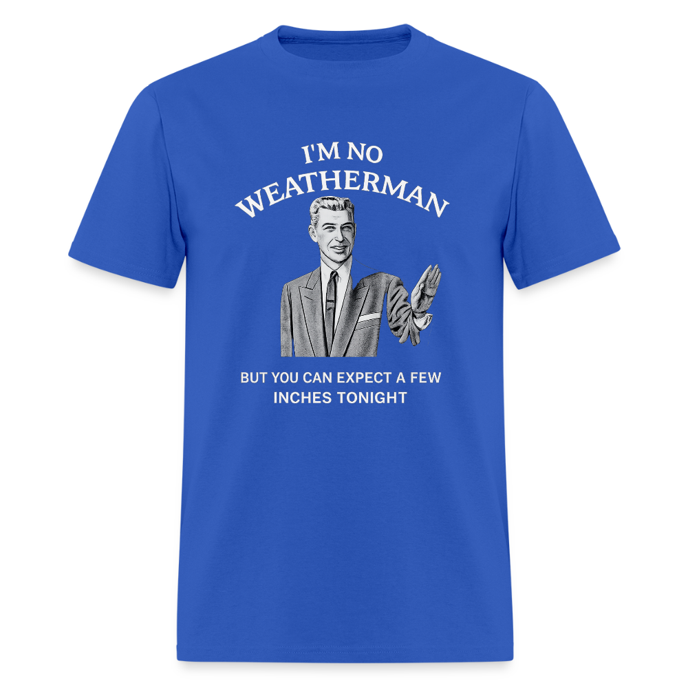 I'm No Weatherman T-Shirt – Funny Adult Humor Graphic Tee Color: Royal Blue