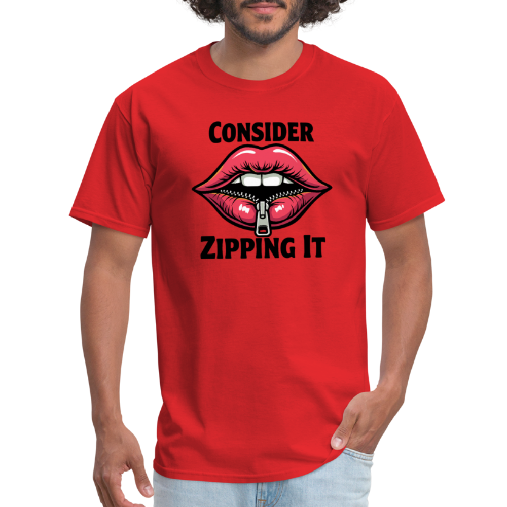 Consider Zipping It T-Shirt - red