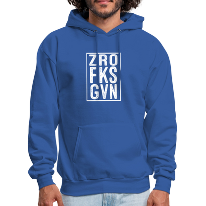 ZRO FKS GVN (Zero Fucks Given) Hoodie - royal blue