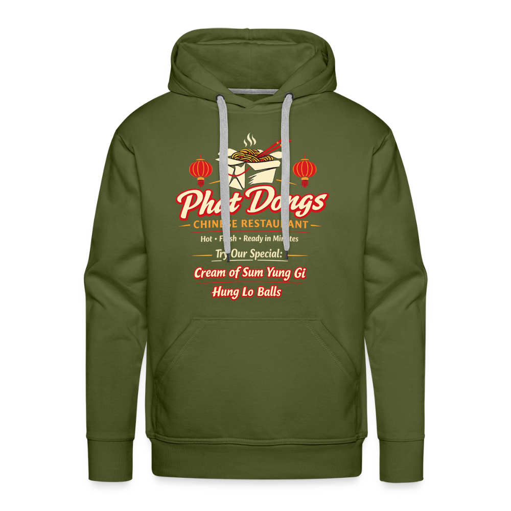 Phat Dongs Funny Chinese Restaurant Hoodie - olive green