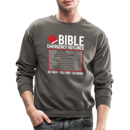 Bible Emergency Hotline (Scriptures) Sweatshirt - asphalt gray