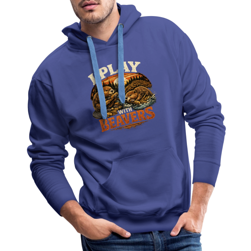 I Play with Beavers Men’s Hoodie Funny Adult Humor Color: black