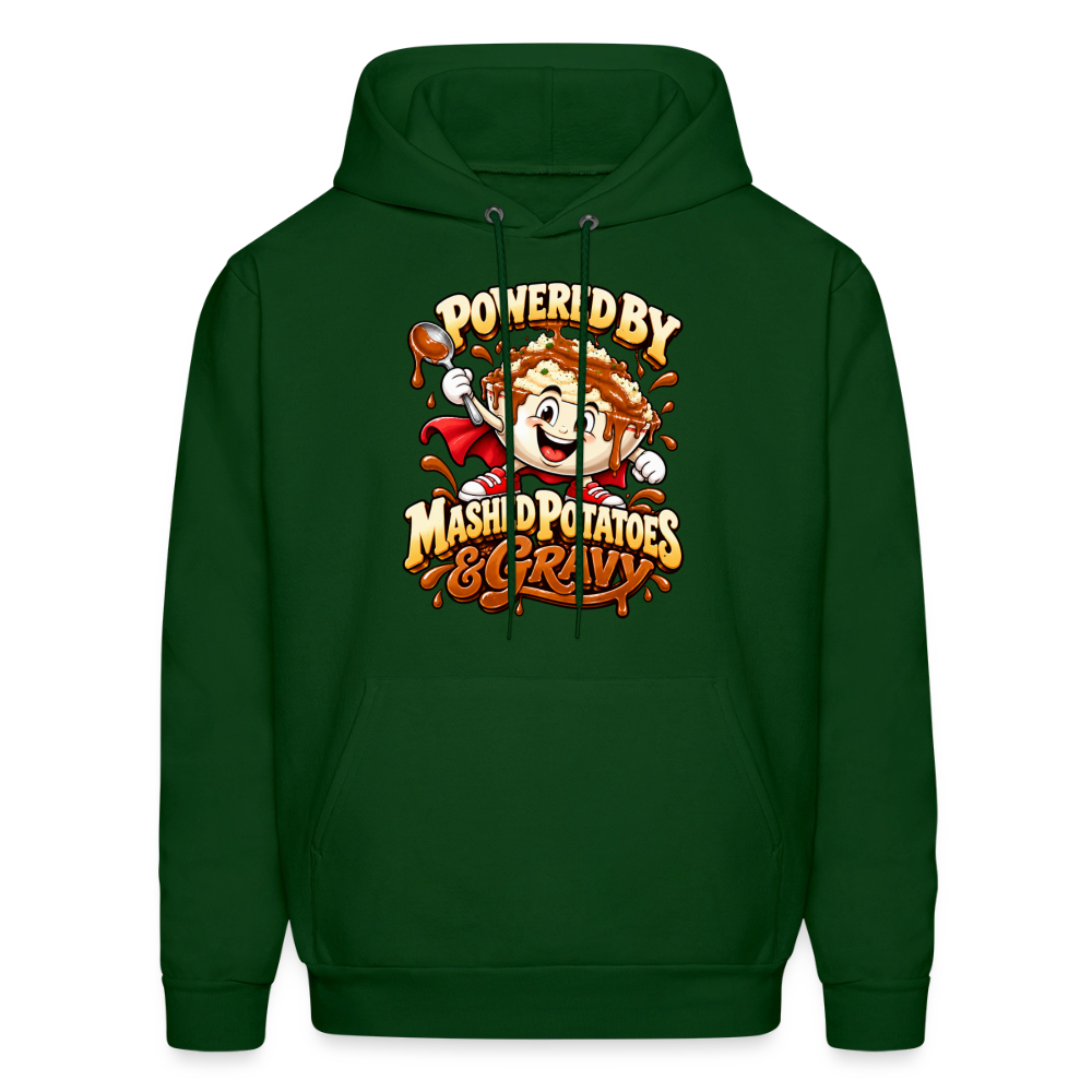 Powered by Mashed Potatoes & Gravy – Superhero Hoodie - forest green