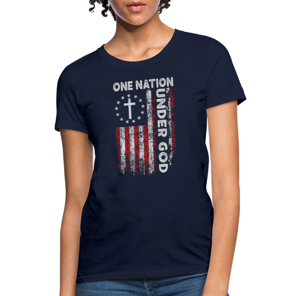 One Nation Under God Women's T-Shirt - navy