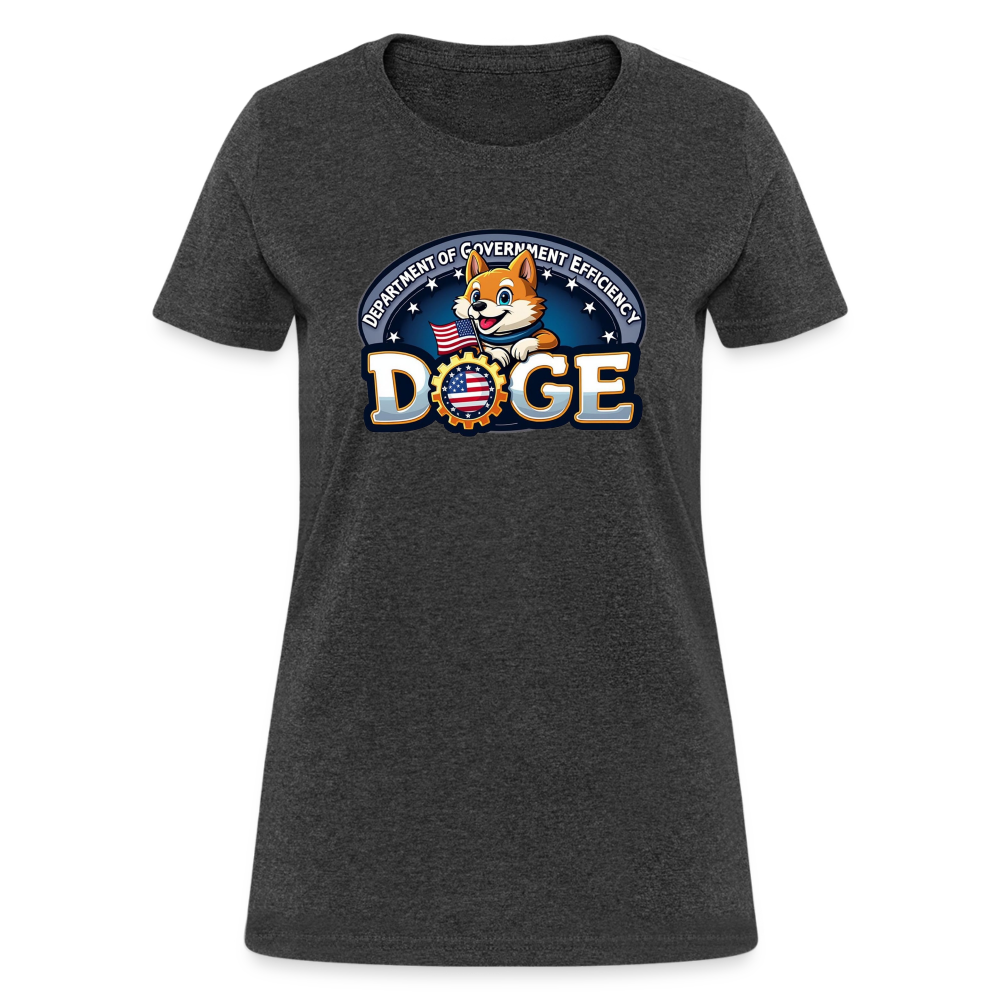 DOGE Logo (Dept of Government Efficiency) Women's Contoured T-Shirt - heather black