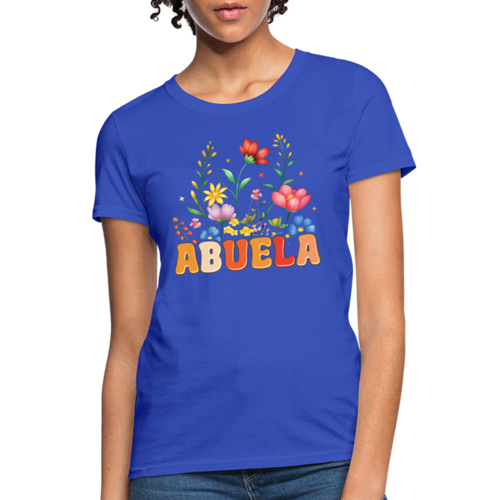 Abuela Women's T-Shirt with Floral Design - royal blue