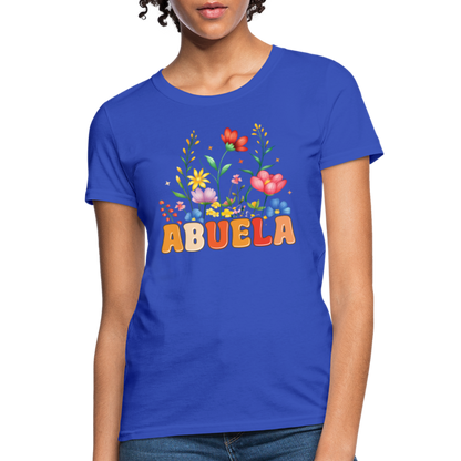 Abuela Women's T-Shirt with Floral Design - royal blue