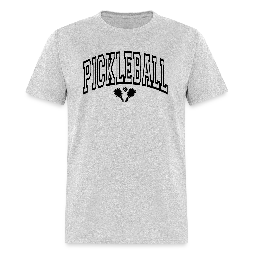 Pickleball T-Shirt (Black Arch Letters) - heather gray