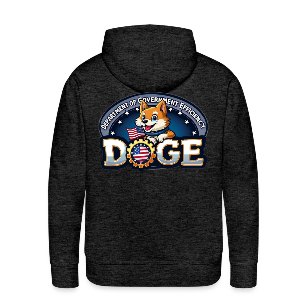 DOGE Men’s Premium Hoodie (front/back print) - charcoal grey