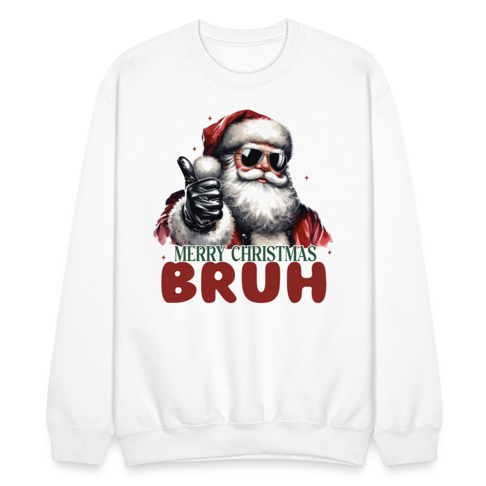 Merry Christmas Bruh Sweatshirt - white