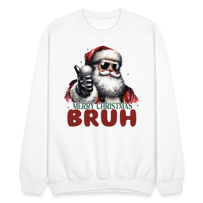 Merry Christmas Bruh Sweatshirt - white