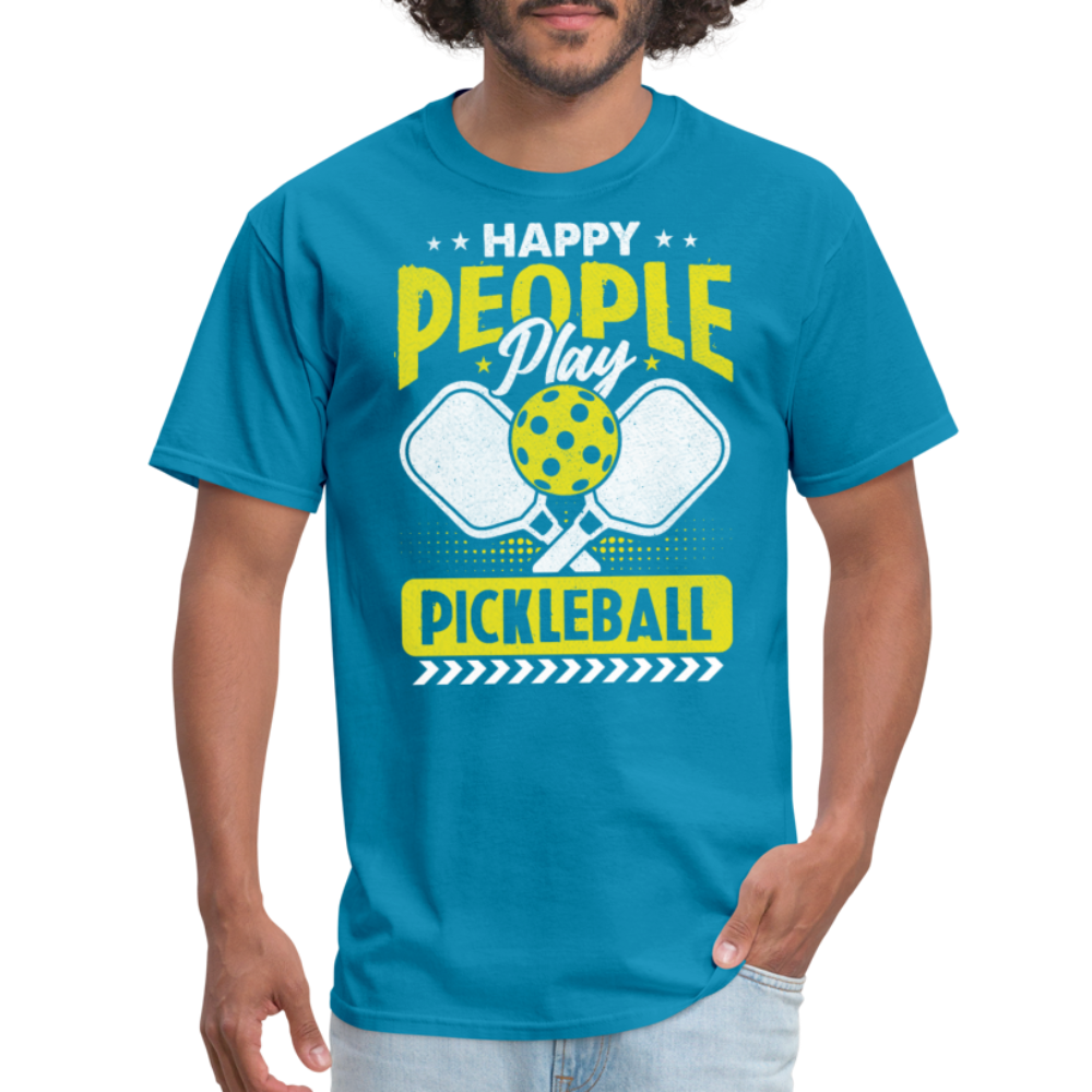 Happy People Play Pickleball T-Shirt - turquoise