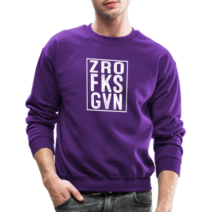 ZRO FKS GVN (Zero Fucks Given) Sweatshirt - purple