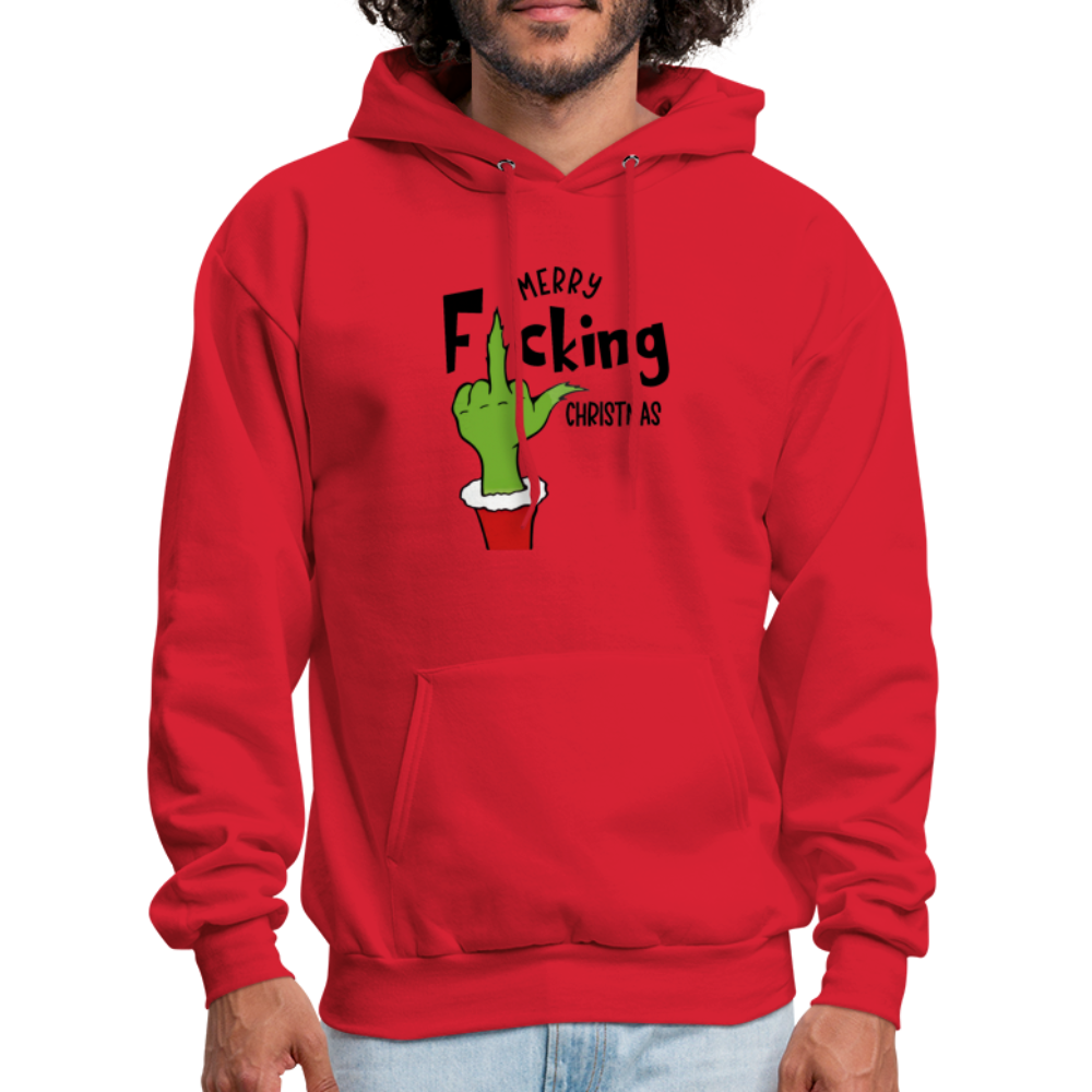 Merry F*cking Christmas Grumpy Middle Finger Hoodie - red