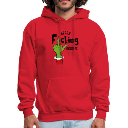 Merry F*cking Christmas Grumpy Middle Finger Hoodie - red