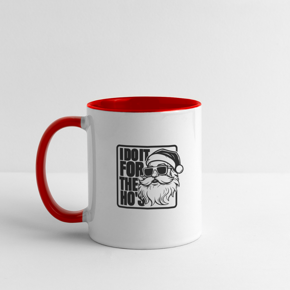 I Do It for the Ho's Funny Christmas Coffee Mug - white/red