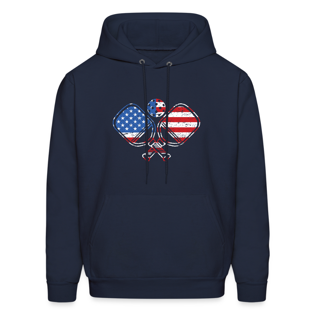 American Flag Pickleball Paddle Hoodie - navy