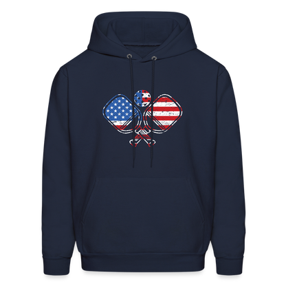 American Flag Pickleball Paddle Hoodie - navy