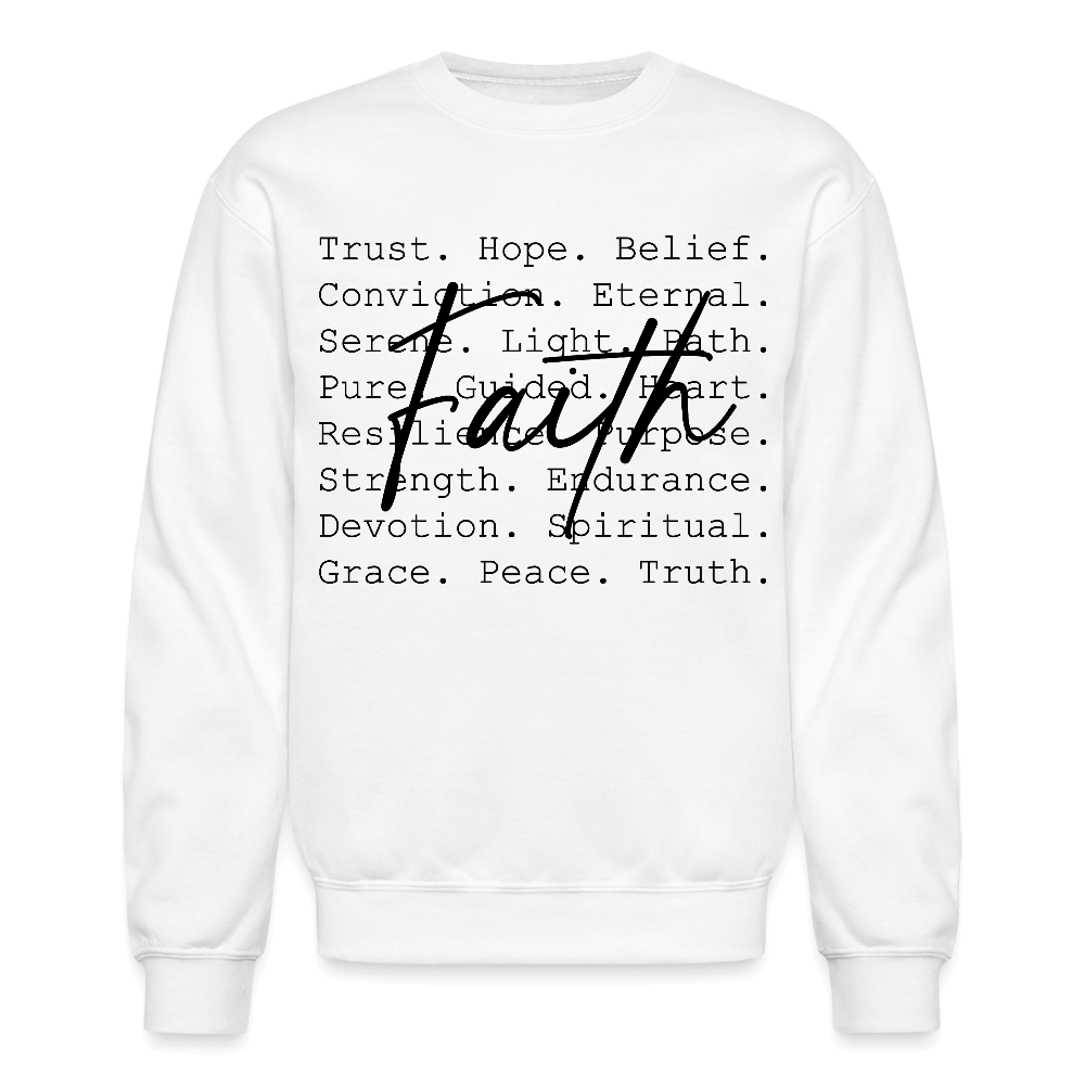 Faith Word Art Inspirational Sweatshirt - white