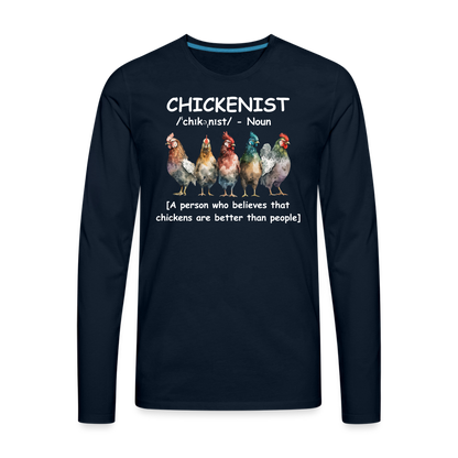 Chickenist Men's Premium Long Sleeve T-Shirt - deep navy