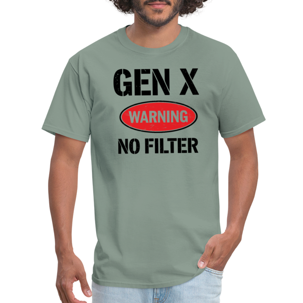 GEN-X Warning No Filter T-Shirt - sage