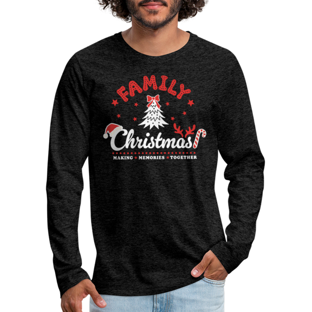 Family Christmas Making Memories Together Men's Premium Long Sleeve T-Shirt - charcoal grey